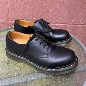 Dr Martens 1461 Black Leather Oxford Shoes Size 8 Ladies